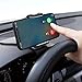 Car Dashboard Phone Holder, Honsky No-Sight-Blocking Secure-Driving Clip-on Quick-Release Auto Cell Phone Mount, Truck Smartphone Bracket, Black