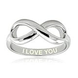 Sterling Silver I Love You Engraved Infinity Ring