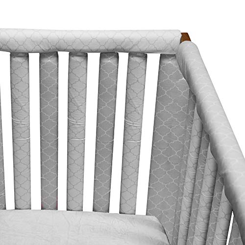Go Mama Go Pure Safety Vertical Crib Liners in Grey/White Arabesque Grey, 24 Pack