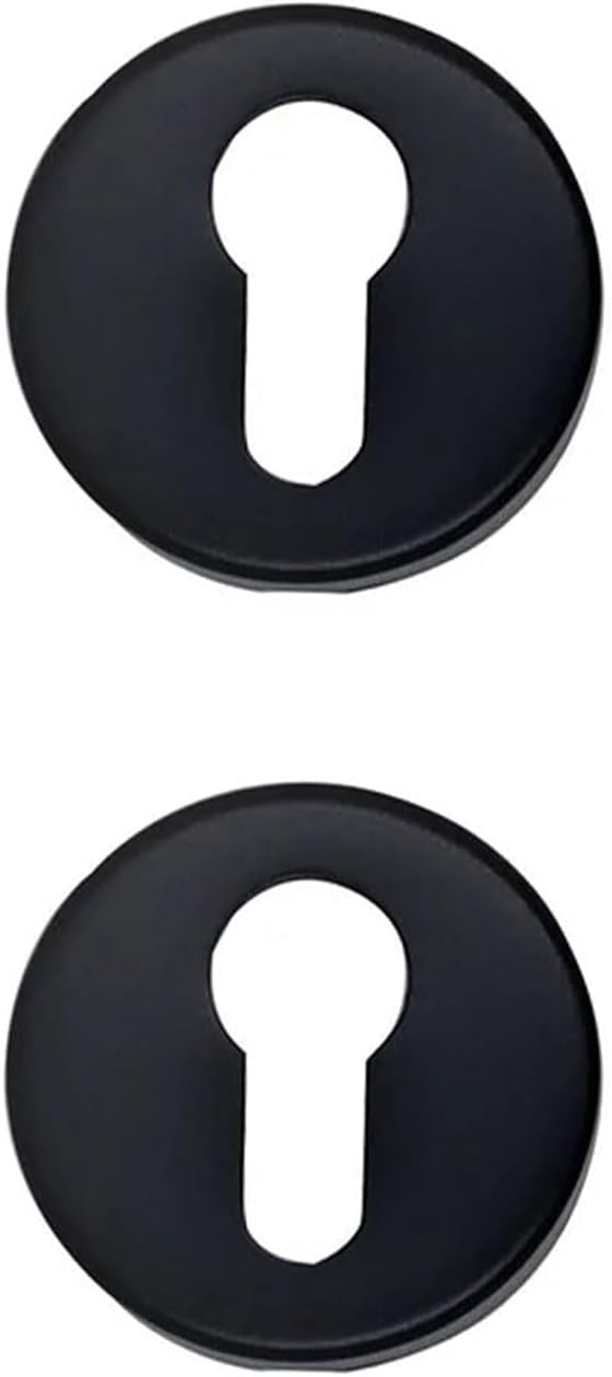 Pair of Rosettes Door Cylinder Hole Compatible with Yale Hole, Door Hole Lock Nozzles - Rosettes Sold in Pair (Round, Black)