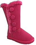 Girl's kids Lovely 4-Buttons Fur-Lined Snow Warm Winter Knee High Boots