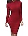 Allegrace Womens Sexy Back Mesh Cross Cut Stretch Bandage Party Evening Dresses Wine Red M