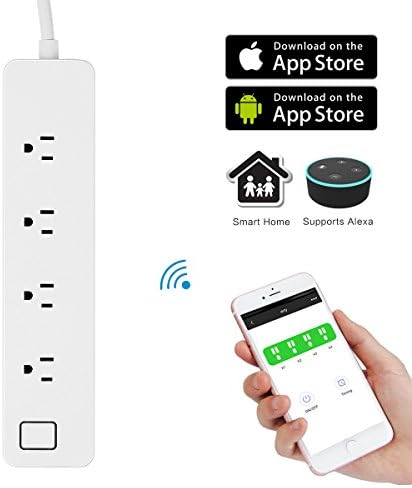 WiFi Surge Protector Sunsbell 4 Outlets Power Strip Wifi Plug Timer Switch Power Outlet Timer Socket Works with Amazon Alexa