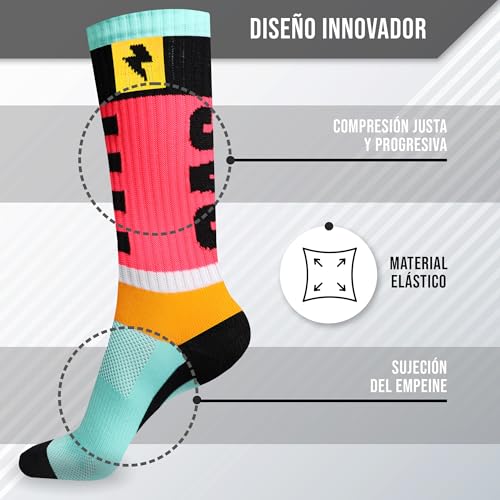in s(h)ock Barcelona Sports Socks for Men and Women – Seamless Long Socks – Ideal for Cycling, Running, Paddle, Basketball and Daily Workouts