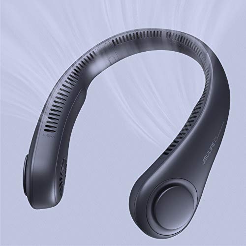 Photo 1 of JISULIFE Portable Neck Fan, Hands Free Bladeless Fan, 5 Speeds, 4000 mAh Battery Operated Wearable Personal Fan, Twistable, Rechargeable, Gift for Women Men-Blue