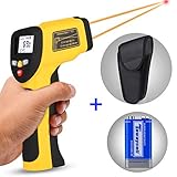 Dual Laser Infrared Thermometer, Zenic Professional Non-Contact Digital Temperature Measuring Gun with Adjustable Emissivity for Cooking/Brewing/Automobile & Industries, -50-650℃, D:S=12:1