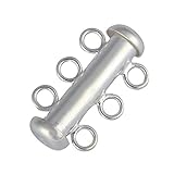 1pc Sterling Silver 3 Strands Connector Slide Lock Clasp Tube Set 20mm for Jewelry Craft Making Findings SS116