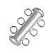 1pc Sterling Silver 3-Strand Connector Slide Lock Clasp Tube Set 20mm for Jewelry Craft Making Findings SS116