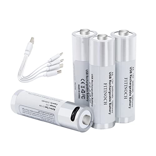 Rechargeable AA Lithium Batteries with 4 in 1 USB Charging Cable,USB