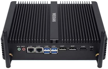 WEIDIAN Mini PC Fanless Industrial Desktop computer Intel Core I7 8550U DDR4 4 USB3.0 4 USB2.0 2 LAN HDMI DP EDP WiFi Bluetooth 4.0 4K Gaming PC Windows 10 Pro(32G+512G SSD+2TB HDD)
