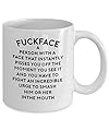 Fuckface Funny Coffee Mug. This Tea Cup Makes A Great Gift For Him Or Her On Birthday, Christmas Or For Any Occasion.