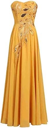 Exlinalesha Women's A-line Prom Dress Embroidery Evening Dresses ELF001GD-US10