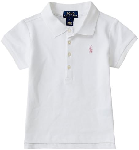 ポロ ラルフローレン ポロシャツ キッズ 女の子 ガールズ 半袖 白 限定モデル カラー White Lauren 無地 Polo 並行輸入品 Ralph サイズ 4