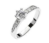 Daesar Silver Plated Rings Mens Womens Engagement Rings Princess Cut Rings 6mm & 9mm (Sold as One Piece)