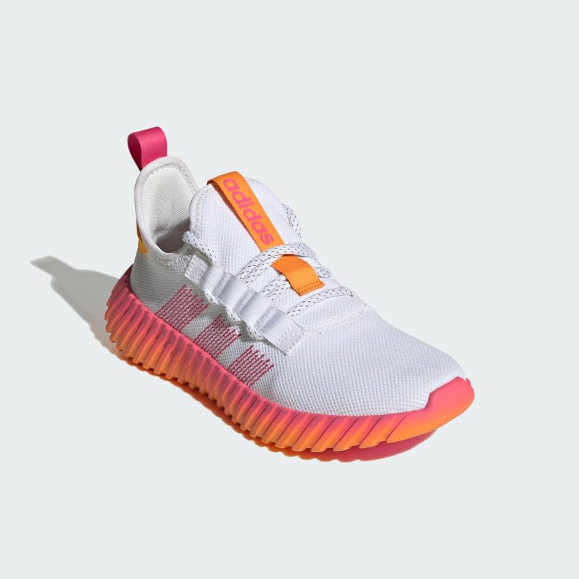 adidas Women's Kaptir Flow Sneaker, White/Pulse Magenta/Crew Orange, 8 - Image 5