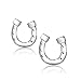 925 Sterling Silver Lucky Horseshoe Stud Earrings for Women.