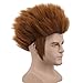 yuehong Short Orange Spiky Wig Anime Cosplay Brown Wig for Men Heat Resistant Synthetic Fibers Soft Durable Breathable Costume Hair