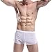 YiZYiF Men's Mesh Boxer Briefs Underwear Transparent Shorts White Large