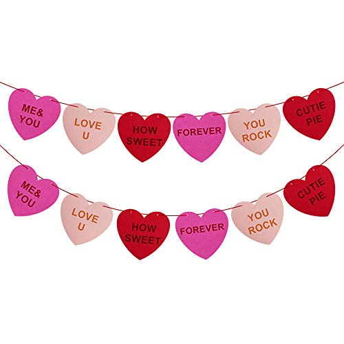 Felt Heart Garland Banner For Conversation Valentine S Day