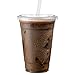Clear Plastic Cups with Lids | 20 oz, 50 Pack | PET Cold Smoothie Cups | Iced Coffee Cups | Disposable Cups with Lids | To Go Cups