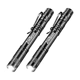 LED Flashlight, Tactical Pen Light with Super Bright 120 Lumen Pen Flashlight,Compact and Lightweight,Waterproof Powered By 2AAA Batteries By Jowbeam (White Pen Flashlight 2 Packs)