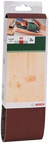 Bosch 2609256212 Belt Sander for Drill 75 x 508 mm Grit 80 Pack of 3 Sheets Red, 75x508mm - Image 3