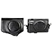 CEARI Leather DSLR Camera Case Bag with Neck Strap for Canon Powershot SX720 SX730 HS Digital SLR Camera - Black