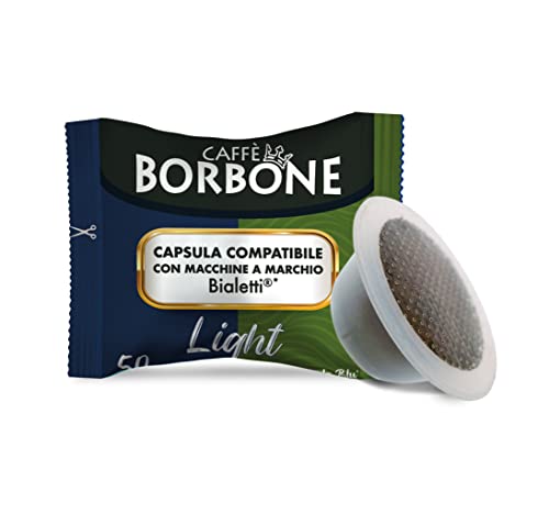 Caffe Borbone Mezcla de Cafe Light, 50% menos cafeína que la Mezcla de Cafe Azul - 100 Capsulas - Compatibles con Maquinas de Cafe Bialetti®*