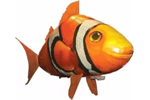 AUOK Remote Control Shark Toys Infrared RC Flying Clown Fish Balloon - Anti-Gravity Indoor Toy with Mid-Air Hovering for Fun Party Decorations & Gifts (Orange)