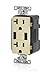 Leviton T5832-I Type-A USB In-Wall Charger with 20A Tamper-Resistant Outlet, USB Charger for Smartphones, Ivory