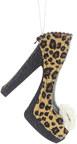 Floridus Designs 4.75'' x 6.25" EVA/Polyester Hi-Heeled Shoe w/Flower On Top (Black)