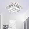 Kristallen plafondlamp, modern, nul net plafondlamp, led, flush plafondlamp, 12 W, vierkant roestvrij staal, mini…