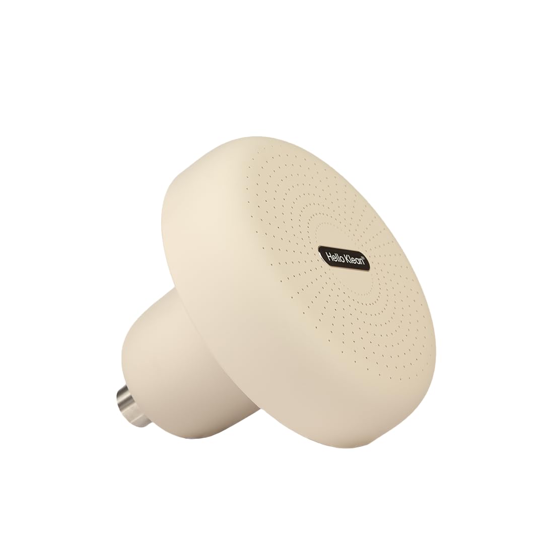 Hello Klean Rain Shower Head in Beige - Filters Unwanted Metals, Chlorine & Impurities Found in Water - Improves Quality of Skin & Hair - Quick & Easy to Install
