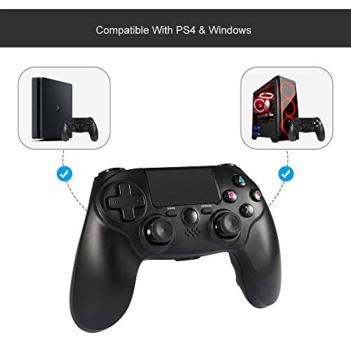 Maliralt PS4 Wireless Controller, LP18 DualShock 4 Bluetooth Wireless Controller for Playstation 4, Rechargeable PS4 Gamepad with Touch Pad, Light Bar and 3.5m Audio Jack - Black (Third Party Made) - Thumbnail 2