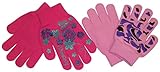 N'Ice Caps Girls Magic Stretch 2 Pair Pack Novelty Gloves (4-14yrs, Fuchsia/Turq/Pink/Purple)