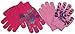 N'Ice Caps Girls Magic Stretch 2 Pair Pack Novelty Gloves (4-14yrs, Fuchsia/Turq/Pink/Purple)