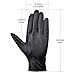 Vbiger Mens Outdoor Winter Sheepskin Leather Warm Cycling Gloves (Black, L)