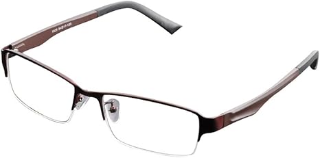 Dedingメンズ男リムレスクリアレンズ近視メガネ眼鏡 ブラウン ファッション眼鏡 通販 Amazon