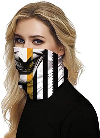 Black polyester balaclava mask with a face design.