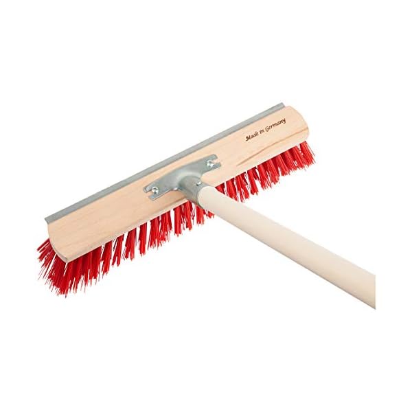 SHW-FIRE | StraÃenbesen 40 cm breit mit Kratzkante, langlebige Elaston-Borsten, 140 cm Espenholzstiel - robuster Besen mit Stiel fÃ¼r StraÃe, Hof & Garten | Made in Germany