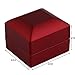 Feiuruhf Luxury Solid Cherry Polish with LED Light Single Engagement Jewelry Ring Box NEW