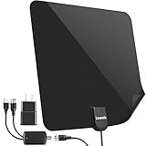 【2019 Newest】 HDTV Antenna, 60-80 Miles Long Range Indoor Amplified Digital TV Antenna with Amplifier Signal Booster Support 4K Local Channels Broadcast - Extremely High Reception