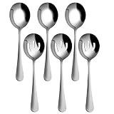 HANSGO Stainless Steel Spoons, 6PCS 8.5 Inches Stainless Steel Serving Spoons Sl