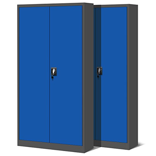 Jan Nowak 2er Set Aktenschrank Büroschrank Metall abschließbar 195x90x40 cm