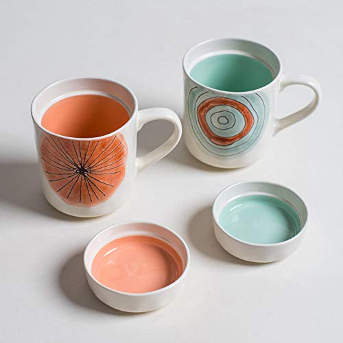 Teetassen,Kaffeebecher Kaffeetassen Keramik,Kreative Keramikbecher Mit Deckelbecher Kaffeetasse Süße Trinkbecher Home… – Bild 5