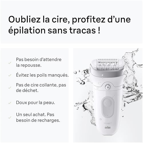 Epilateur Electrique Femme Silk Epil 7 7-441, Gris et Blanc