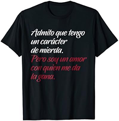 Camiseta con mensaje de Caracter y Amor