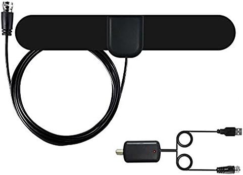 Bamshoot Upgraded 50 Miles TV Antenna Long Range Digital Free HDTV Antenna Amplifier TV Indoor Antenna Clear Home High Reception Best Indoor Antenna for TV with 16ft Cable USB TV Tuner - Black