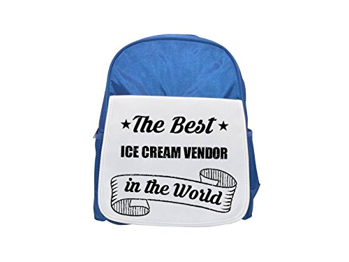 THE BEST Ice Cream Vendor IN THE WORLD printed kid's blue backpack, Cute backpacks, cute small backpacks, cute black backpack, cool black backpack, fashion backpacks, large fashion backpacks, black fa