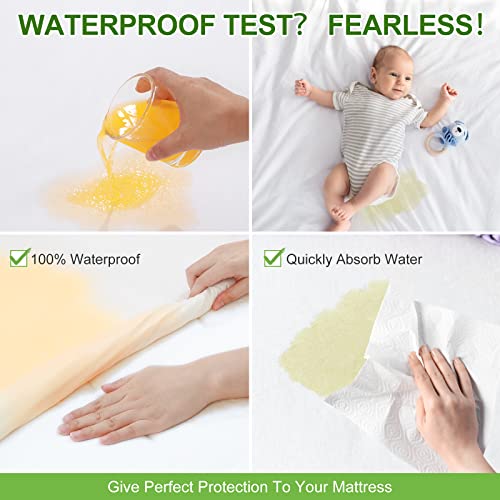 Waterproof Mattress Protector Queen Size, 100 Protective Bamboo Terry